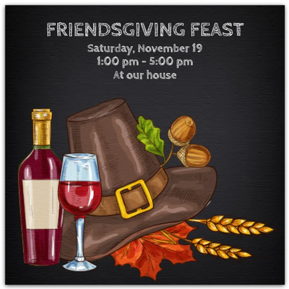 Friendsgiving Feast Chalkboard card