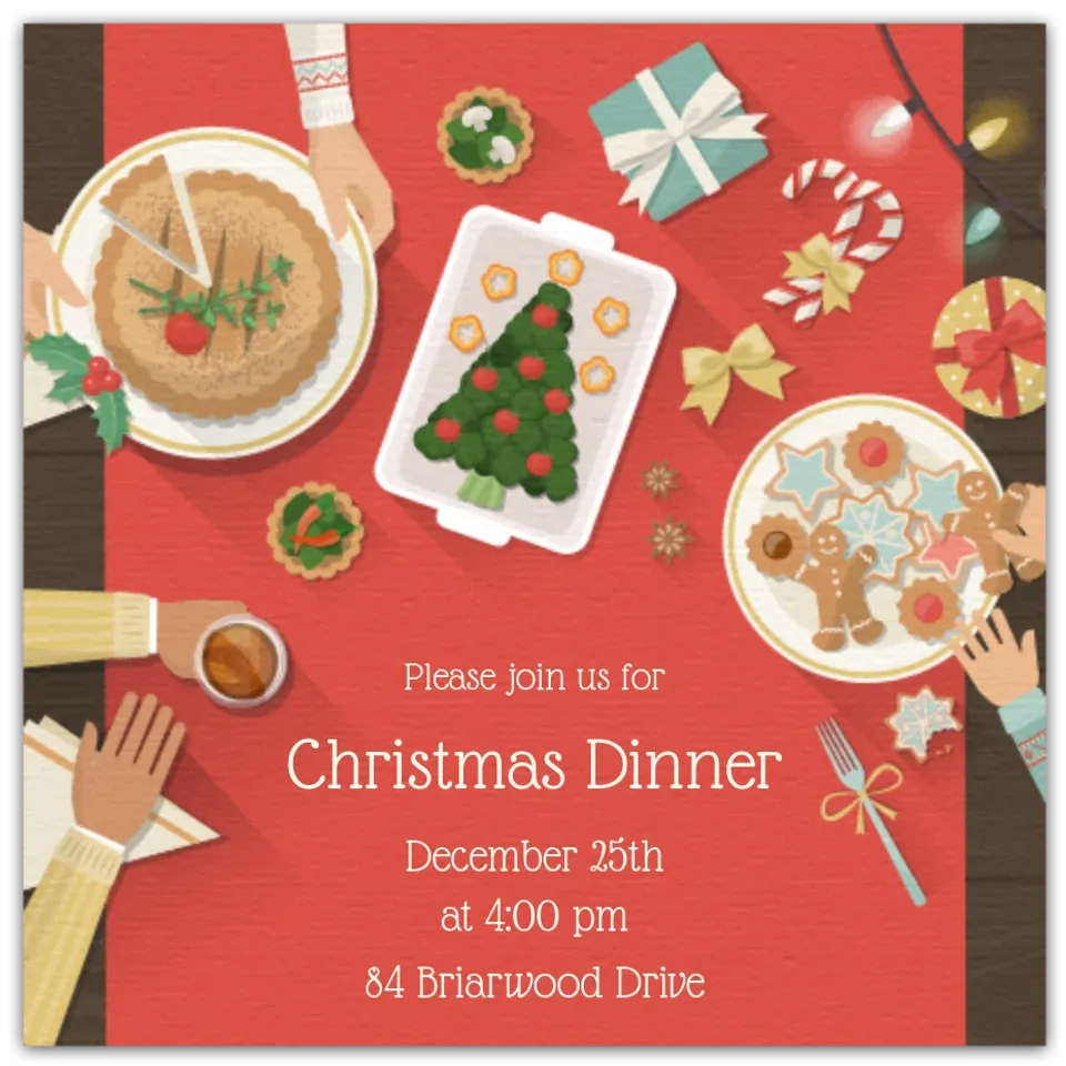 Christmas Dinner Table card