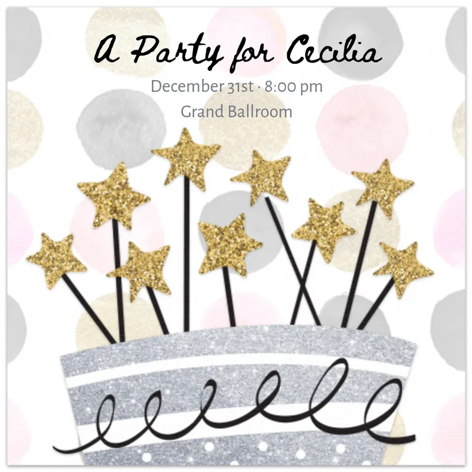 New Year's Eve Birthday card