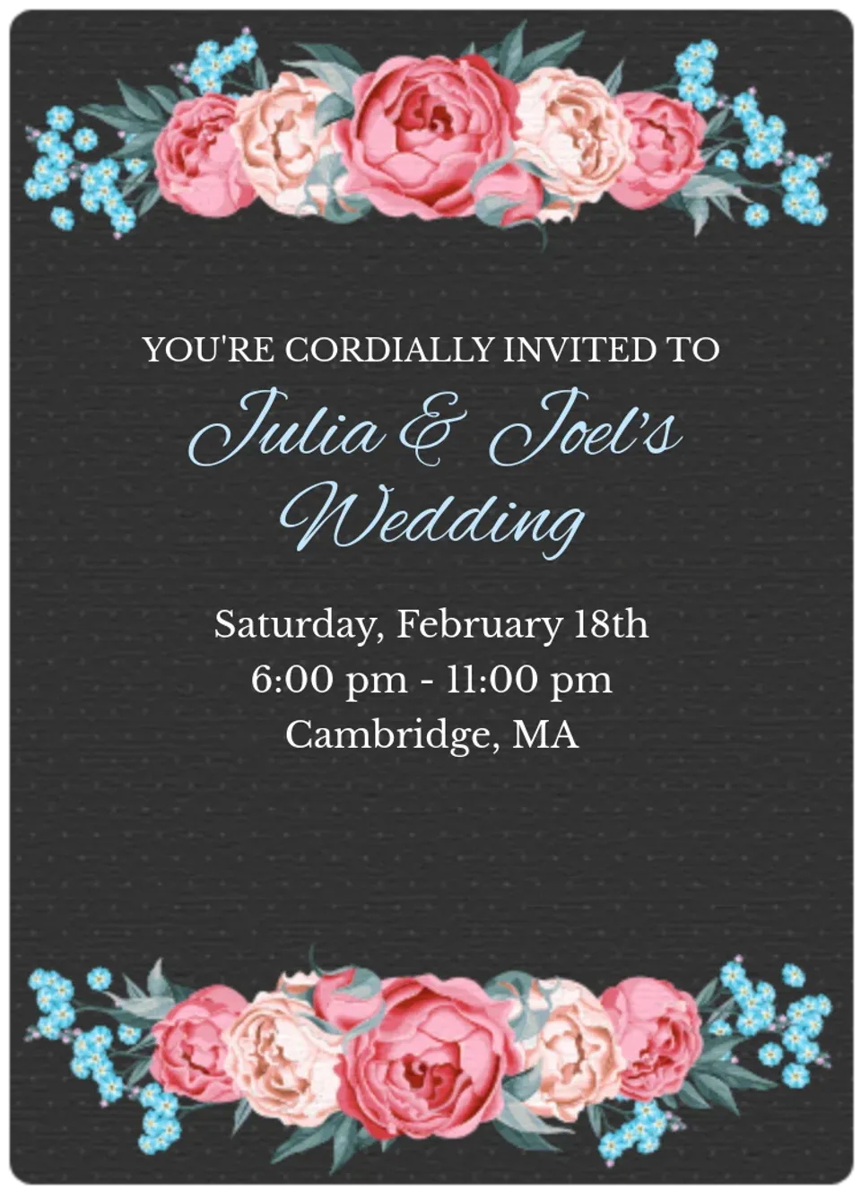 Winter Rose Wedding card