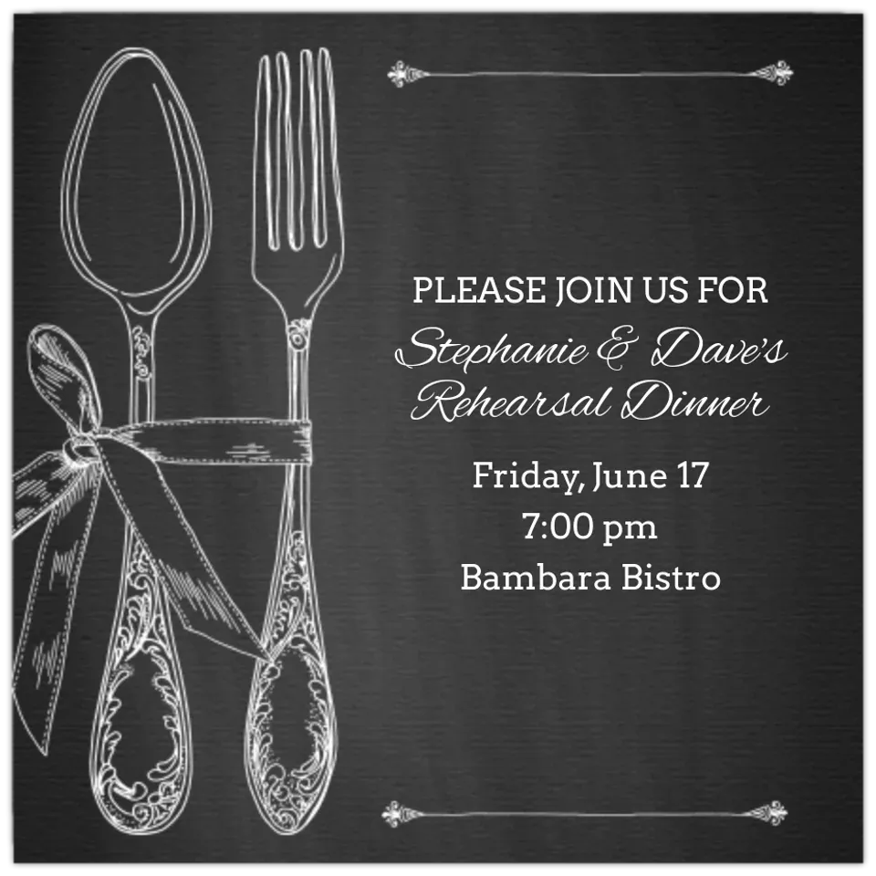 Rustic Rehearsal Dinner card