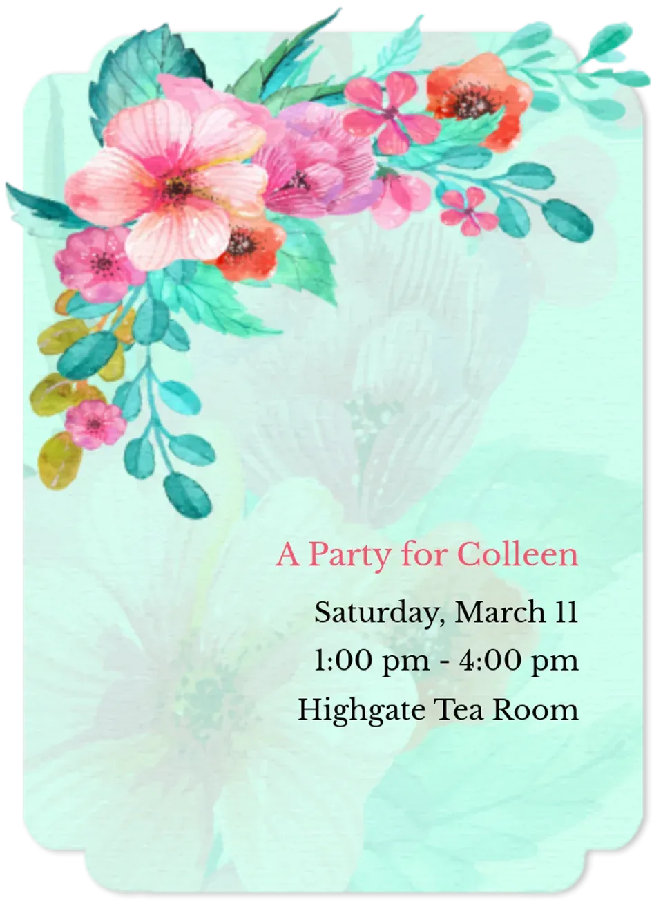 Watercolor Bridal Shower card