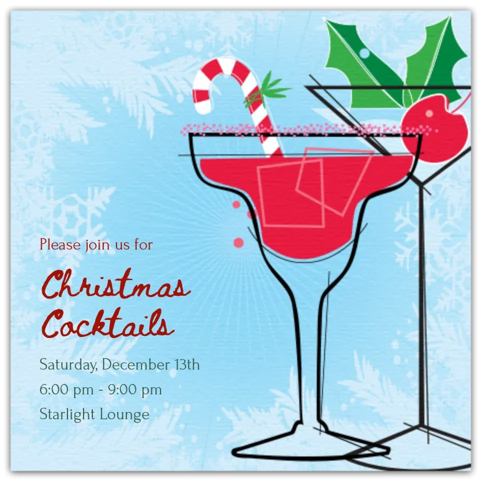 Retro Christmas Cocktails card