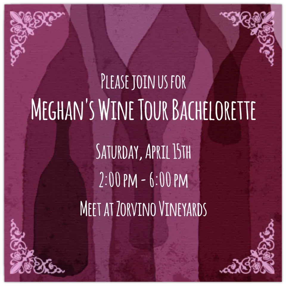 Wine Bachelorette card