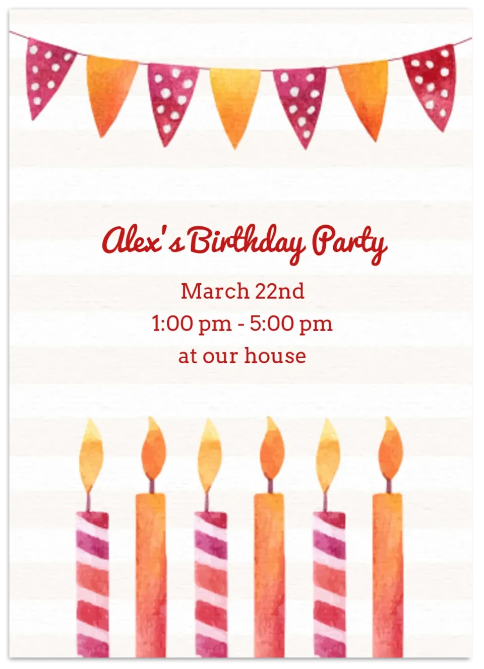 Watercolor Birthday Candles card