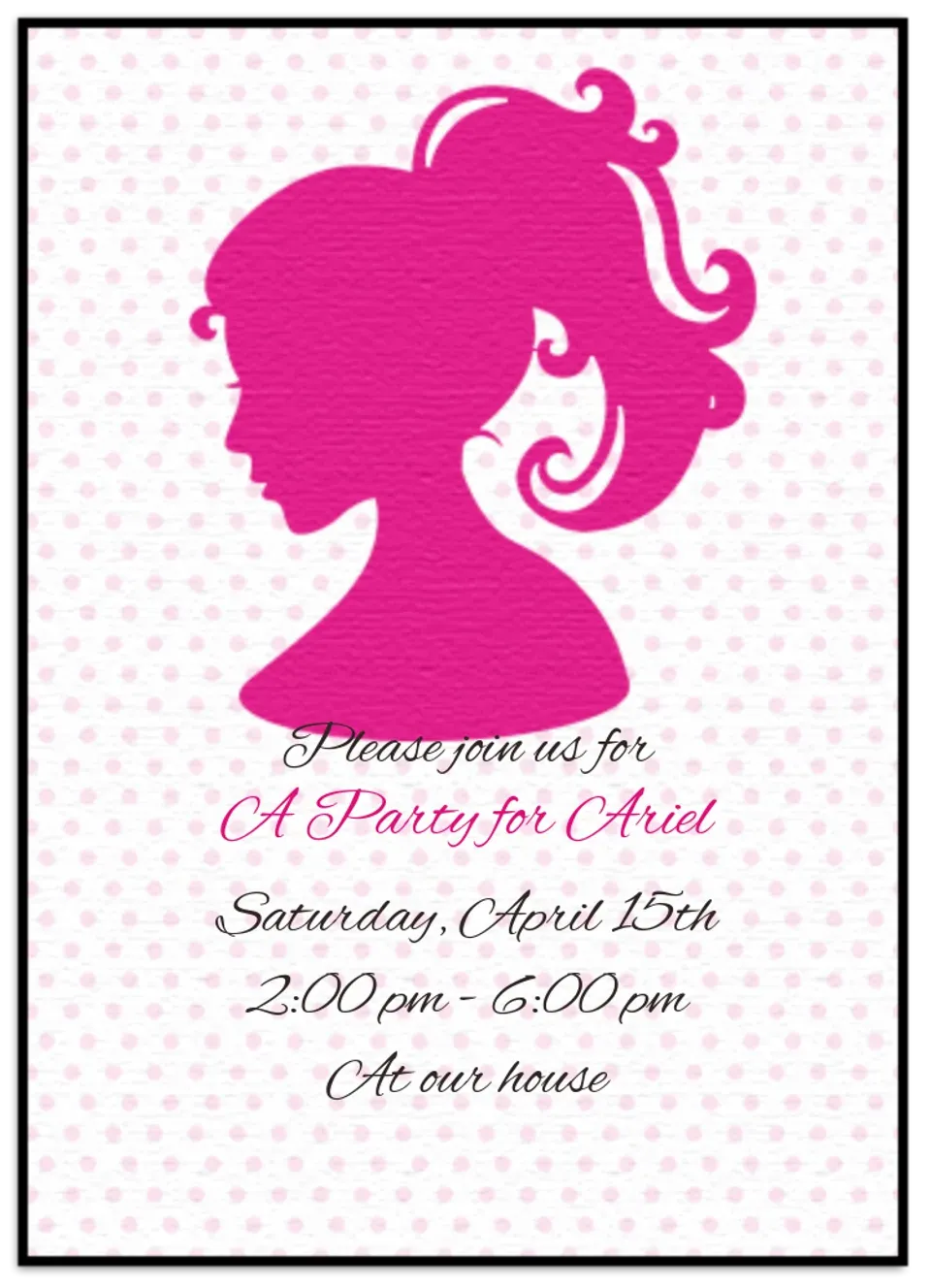 Ponytail Silhouette card