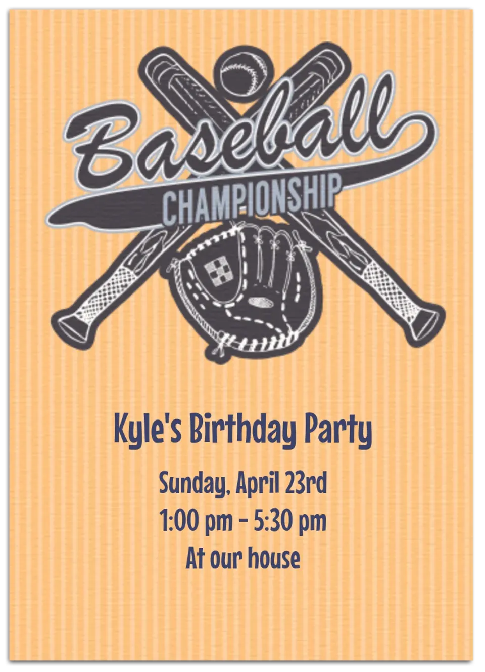 Baseball Birthday Party card