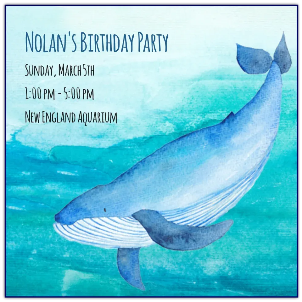 Nautical Whale Watercolor card