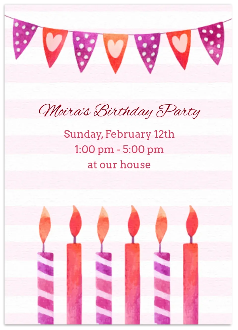 Valentine's Birthday Candles card