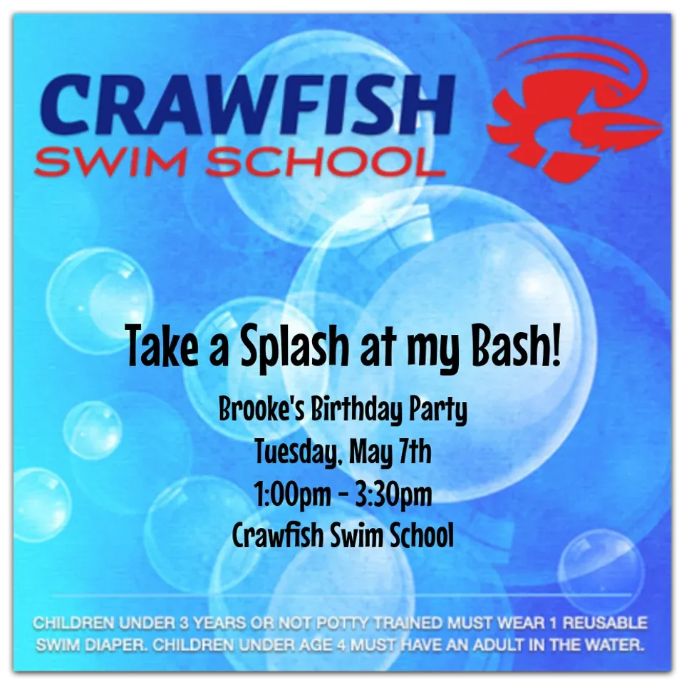 Crawfish Swim School card