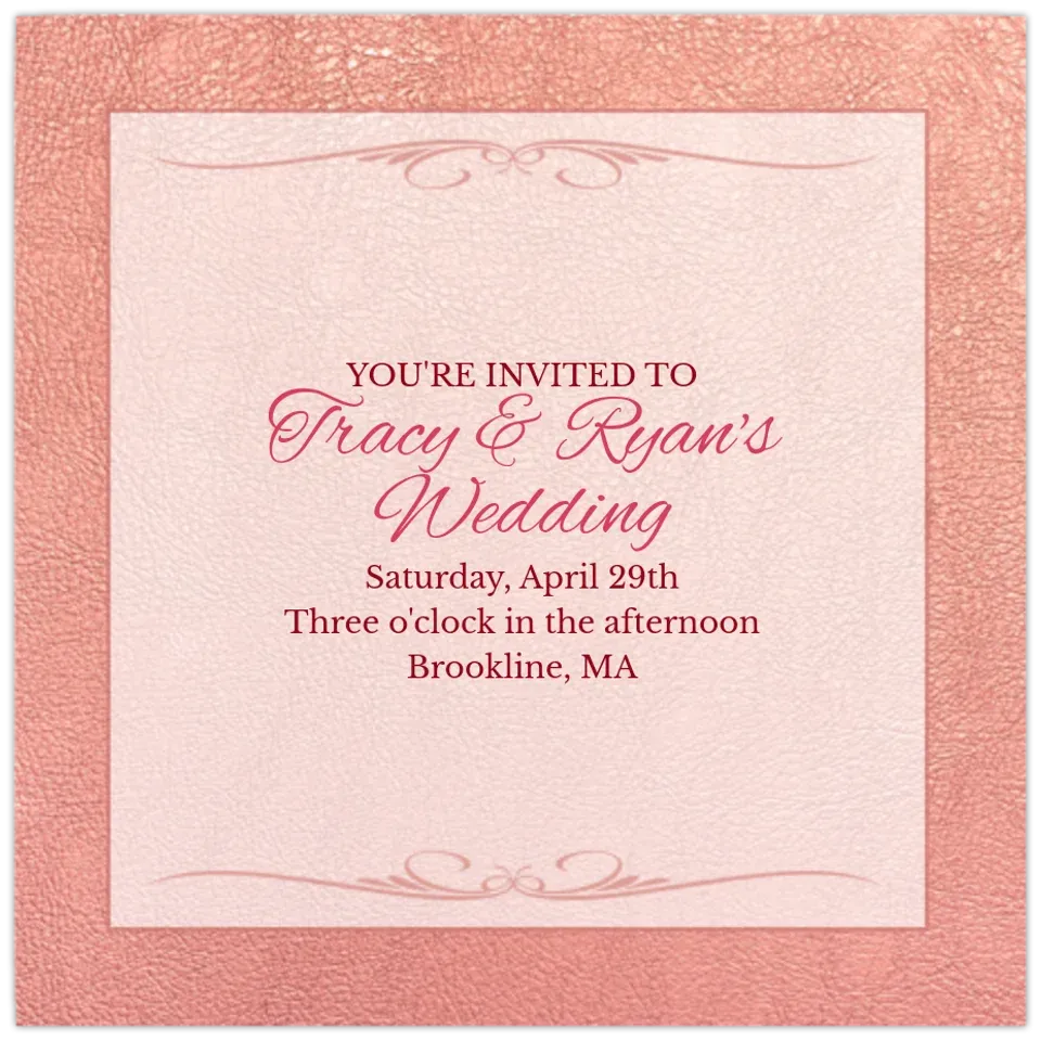 Rose Gold Wedding card
