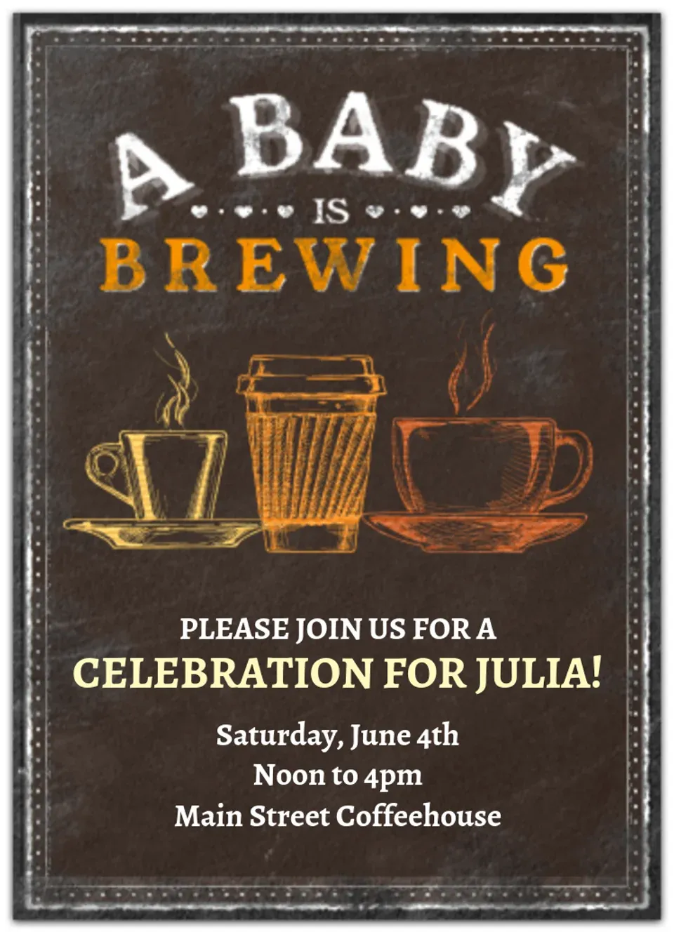 Coffee Baby Shower card