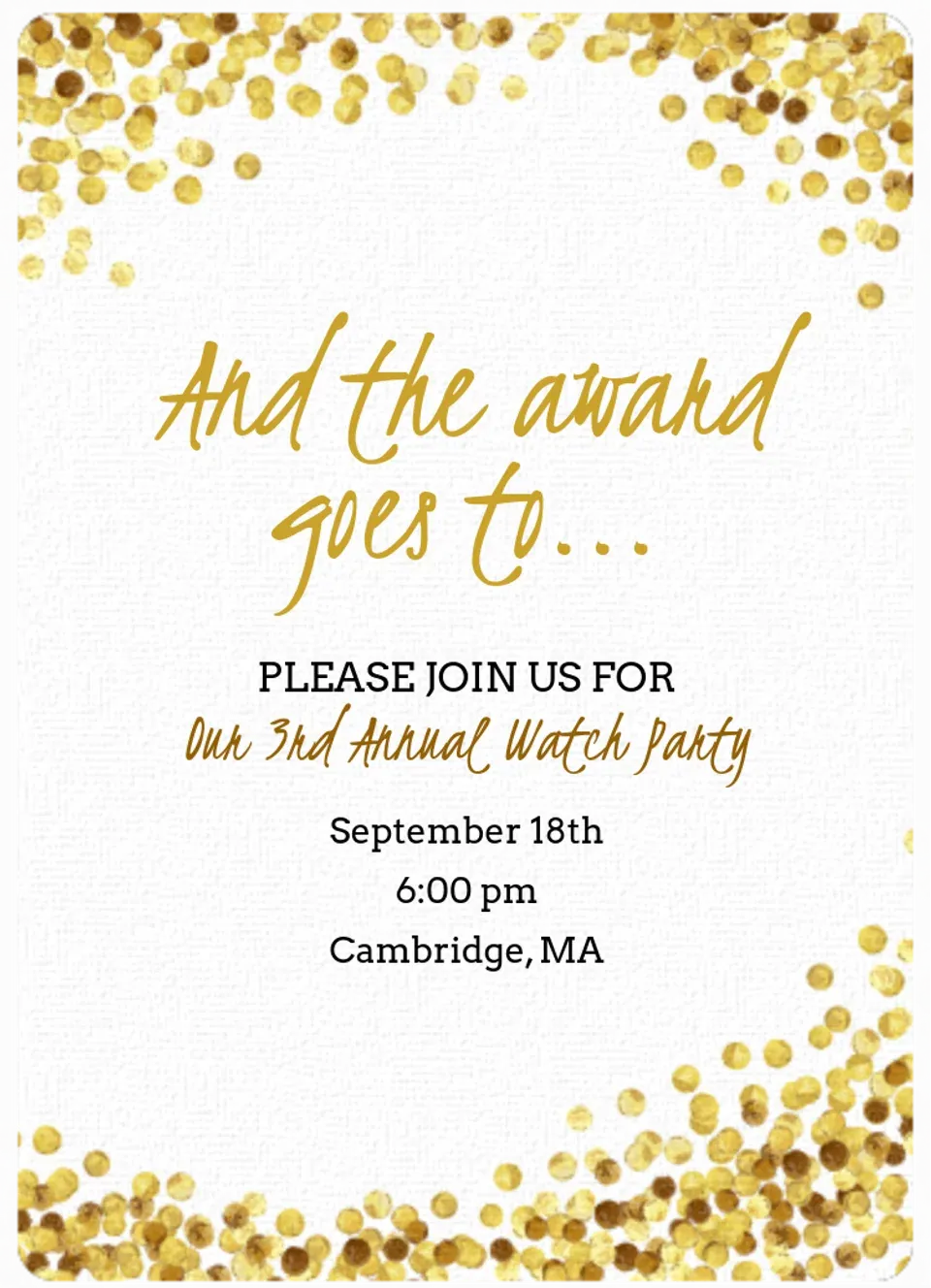 Awards Night card