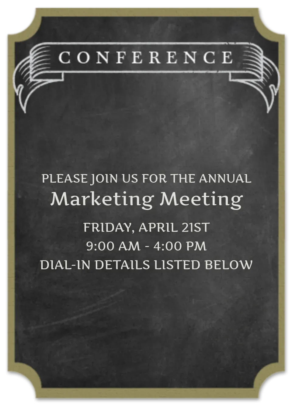 Chalkboard Conference card