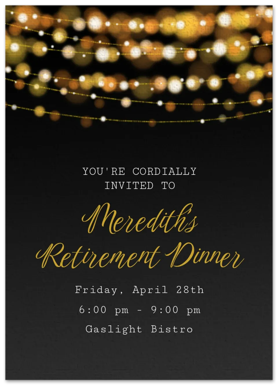 Retirement Sparkle card