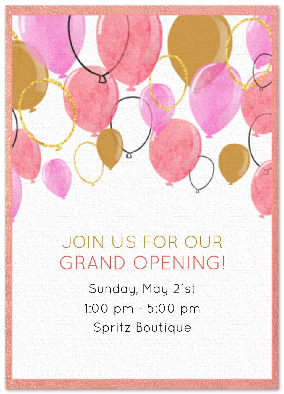 Grand Opening Balloons card