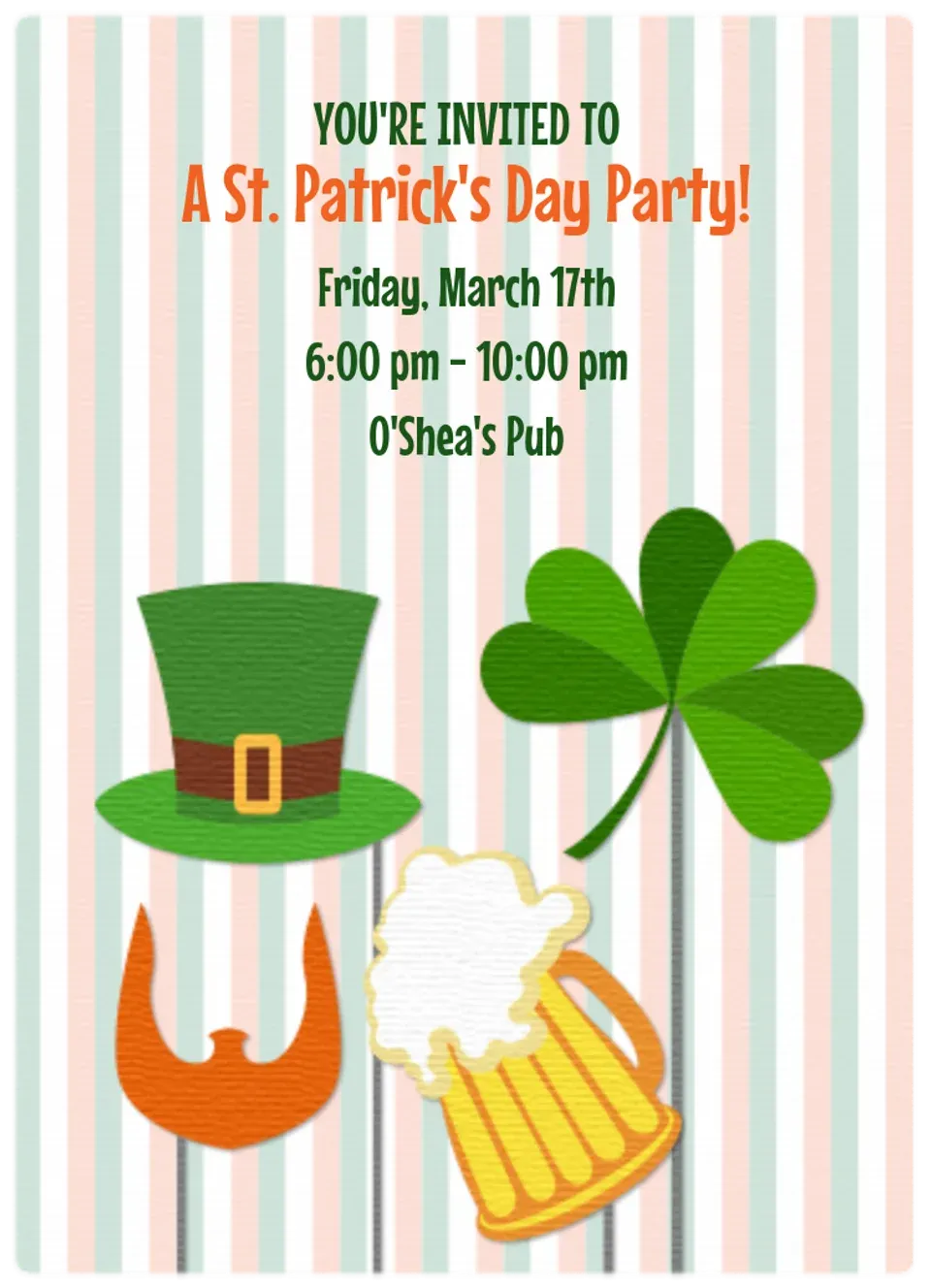 St. Patrick's Day Photo Booth card