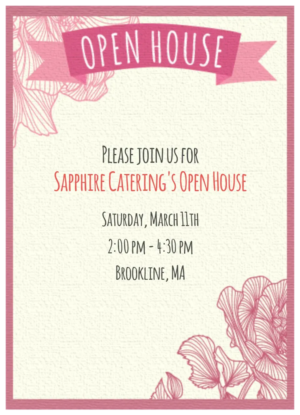 Floral Open House card