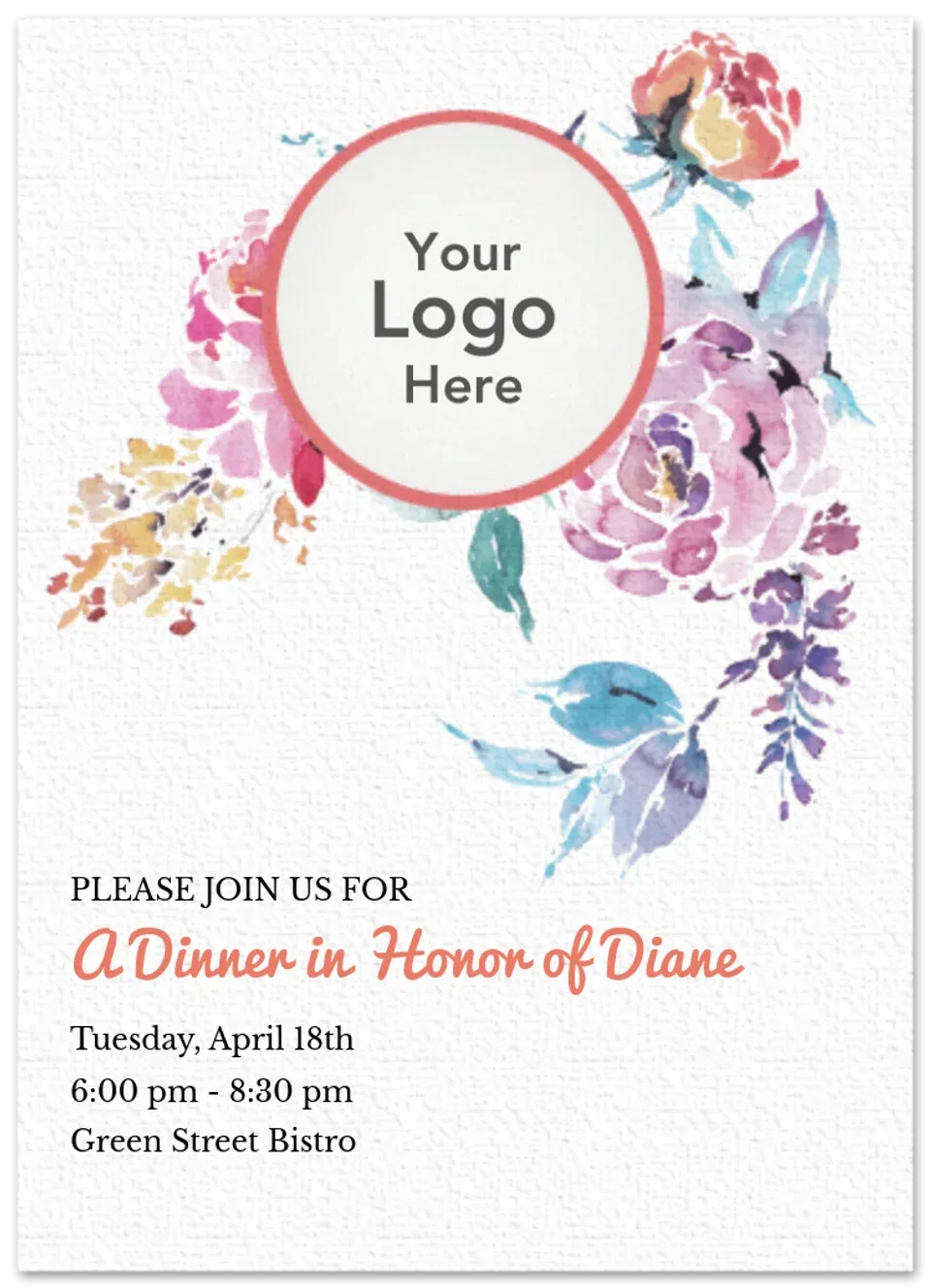 Watercolor Floral Photo card