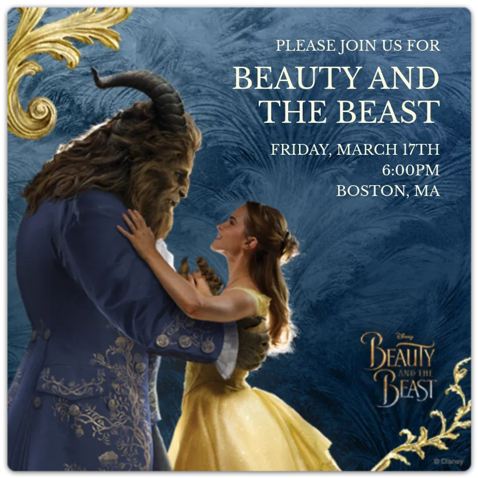 Beauty and the Beast card