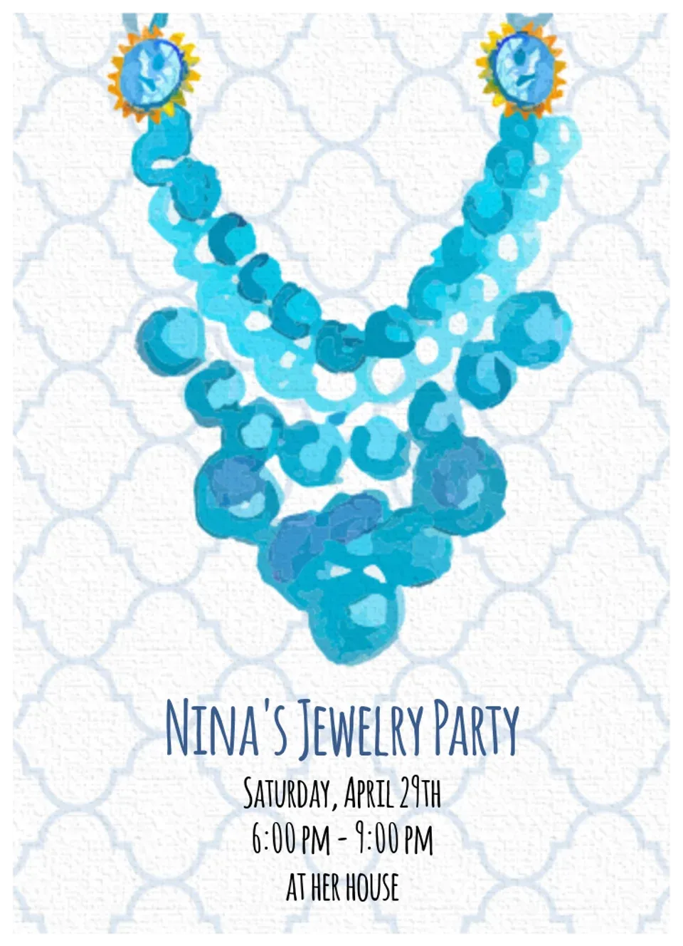 Elegant Jewelry Party card