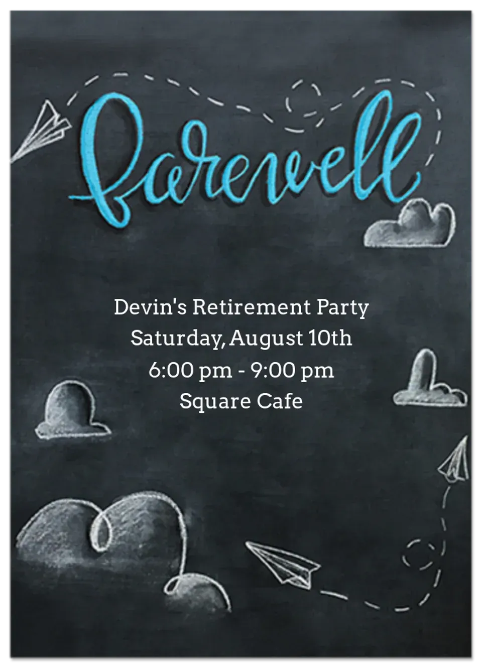 Chalkboard Farewell card