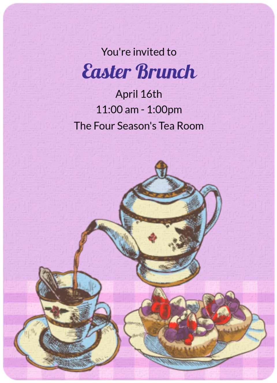 Easter Brunch Tea card