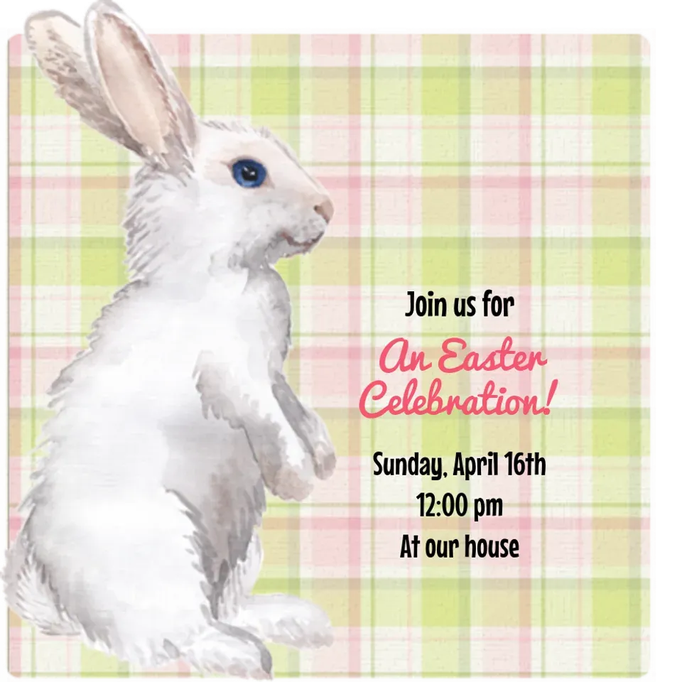 Gingham Easter Bunny card