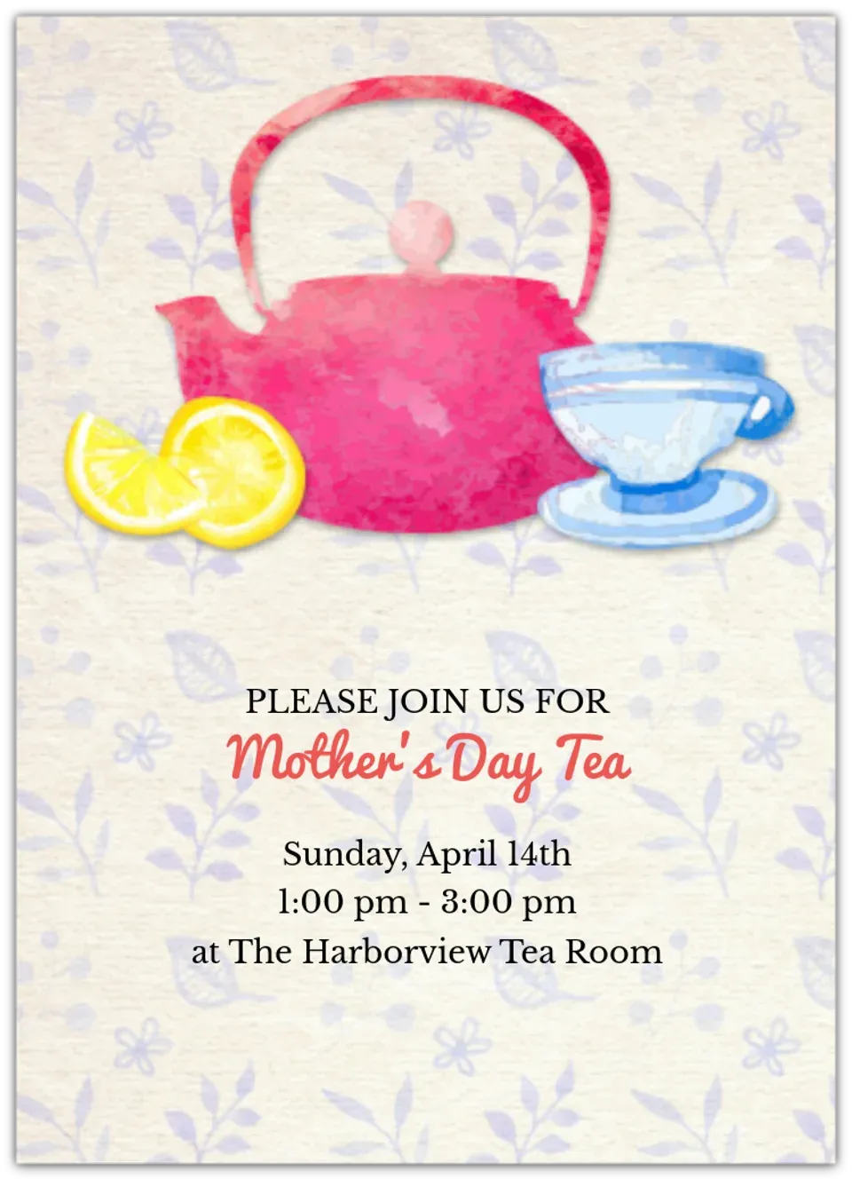 Mother's Day Tea card