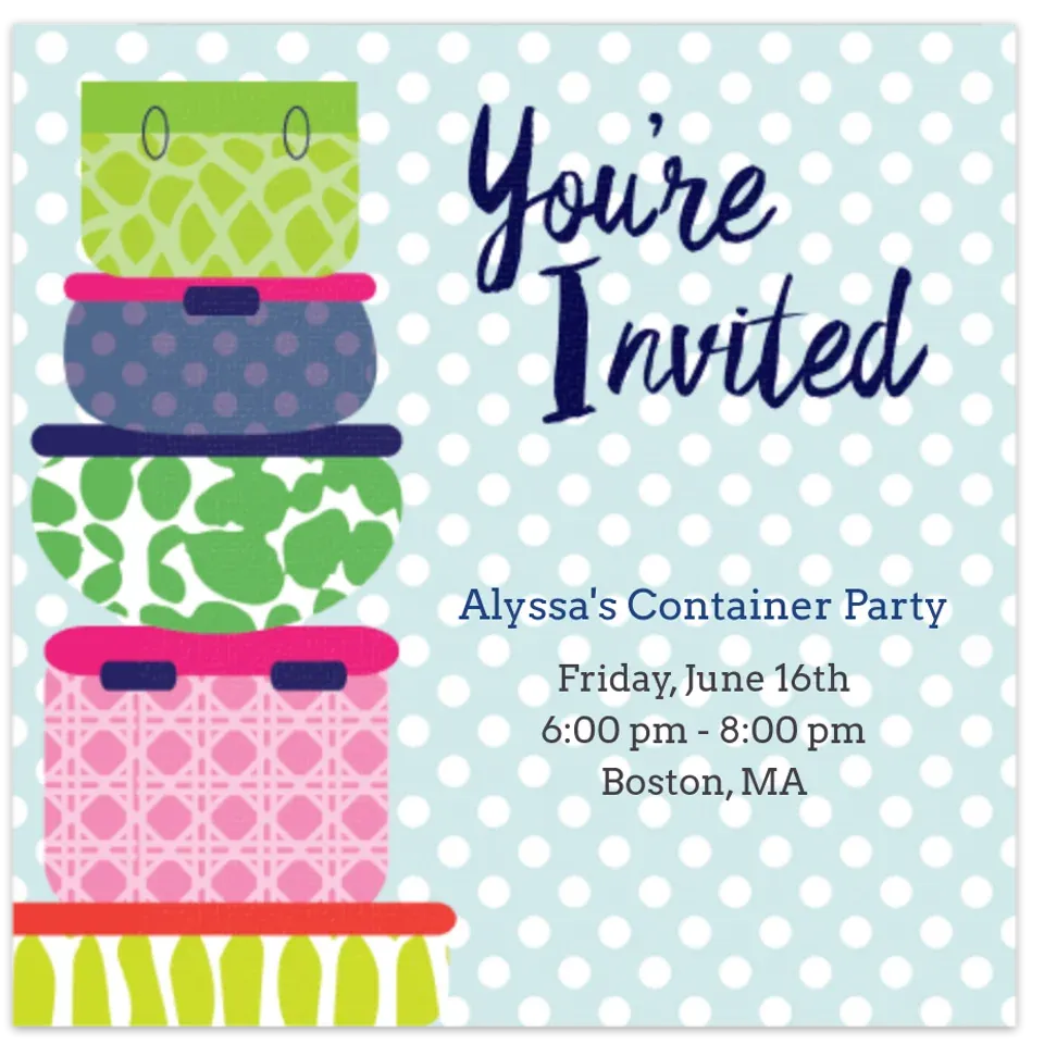 Container Party card