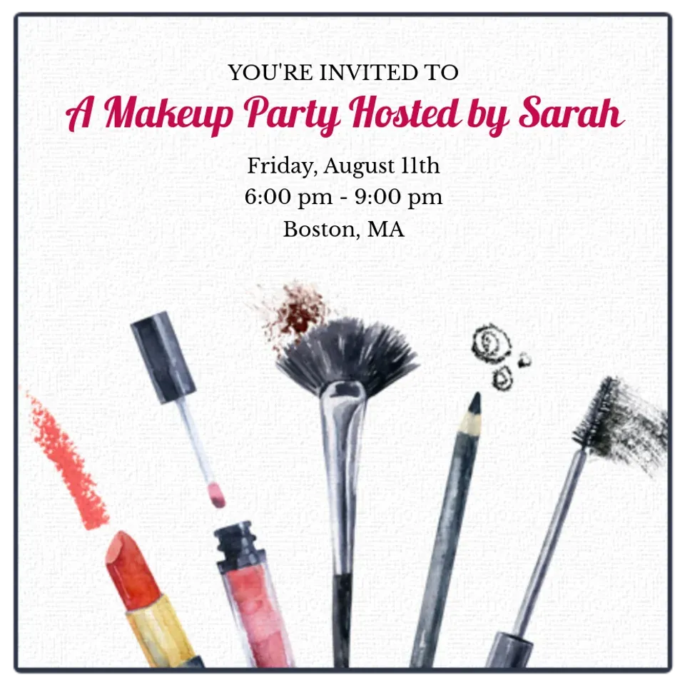 Makeup Party card