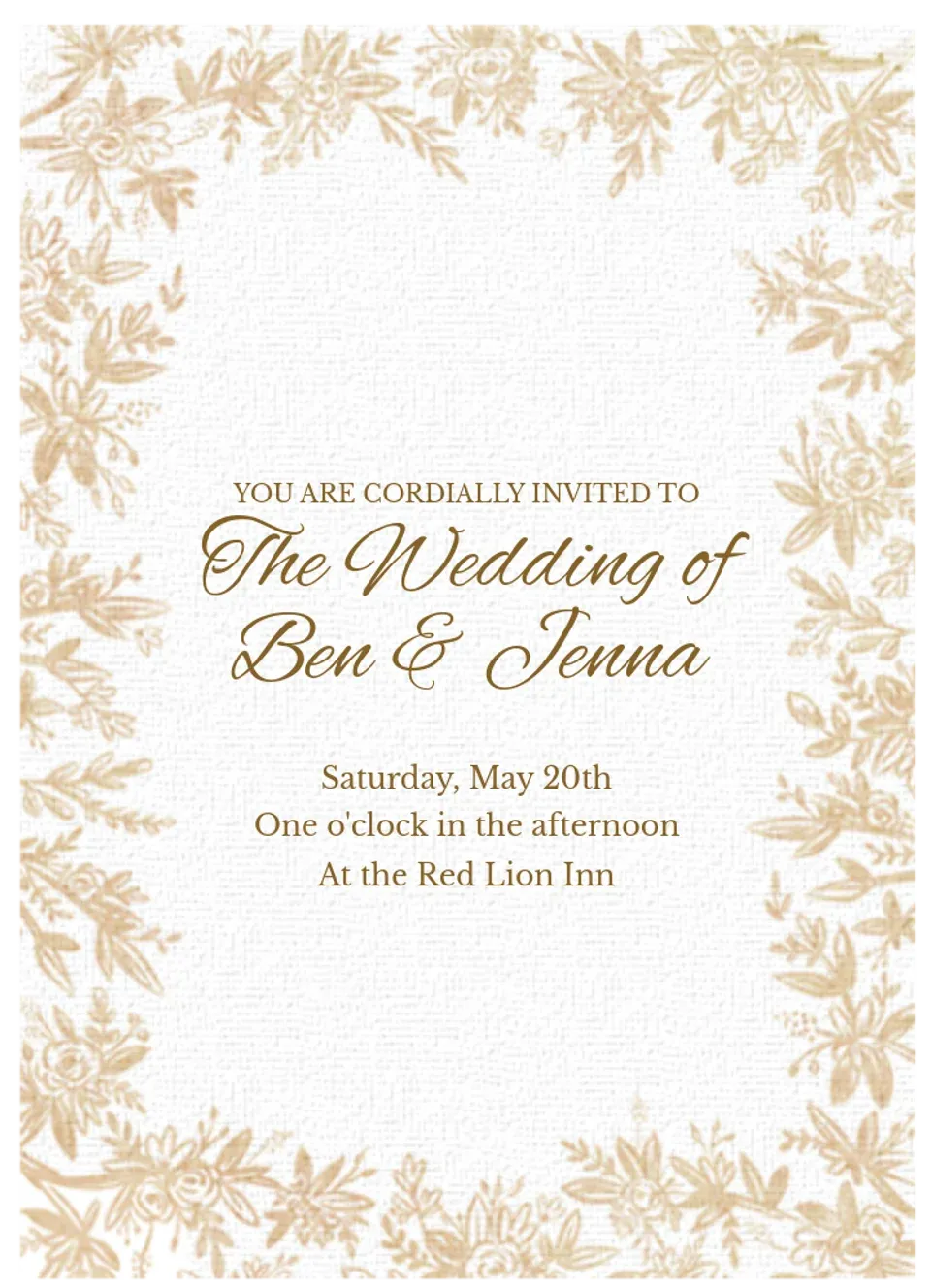 Natural Wedding card