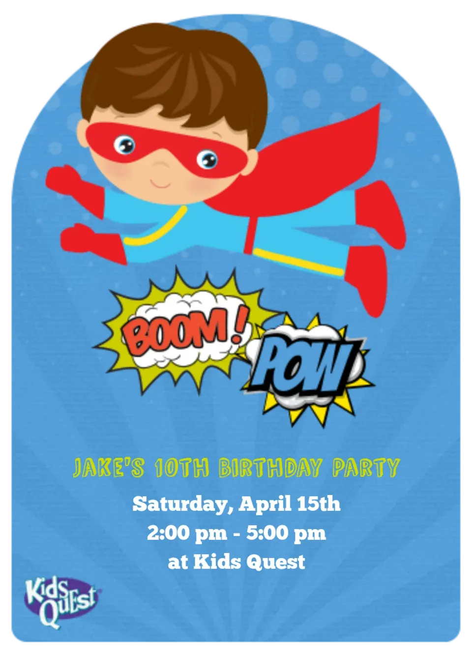 Kids Quest | Superhero card