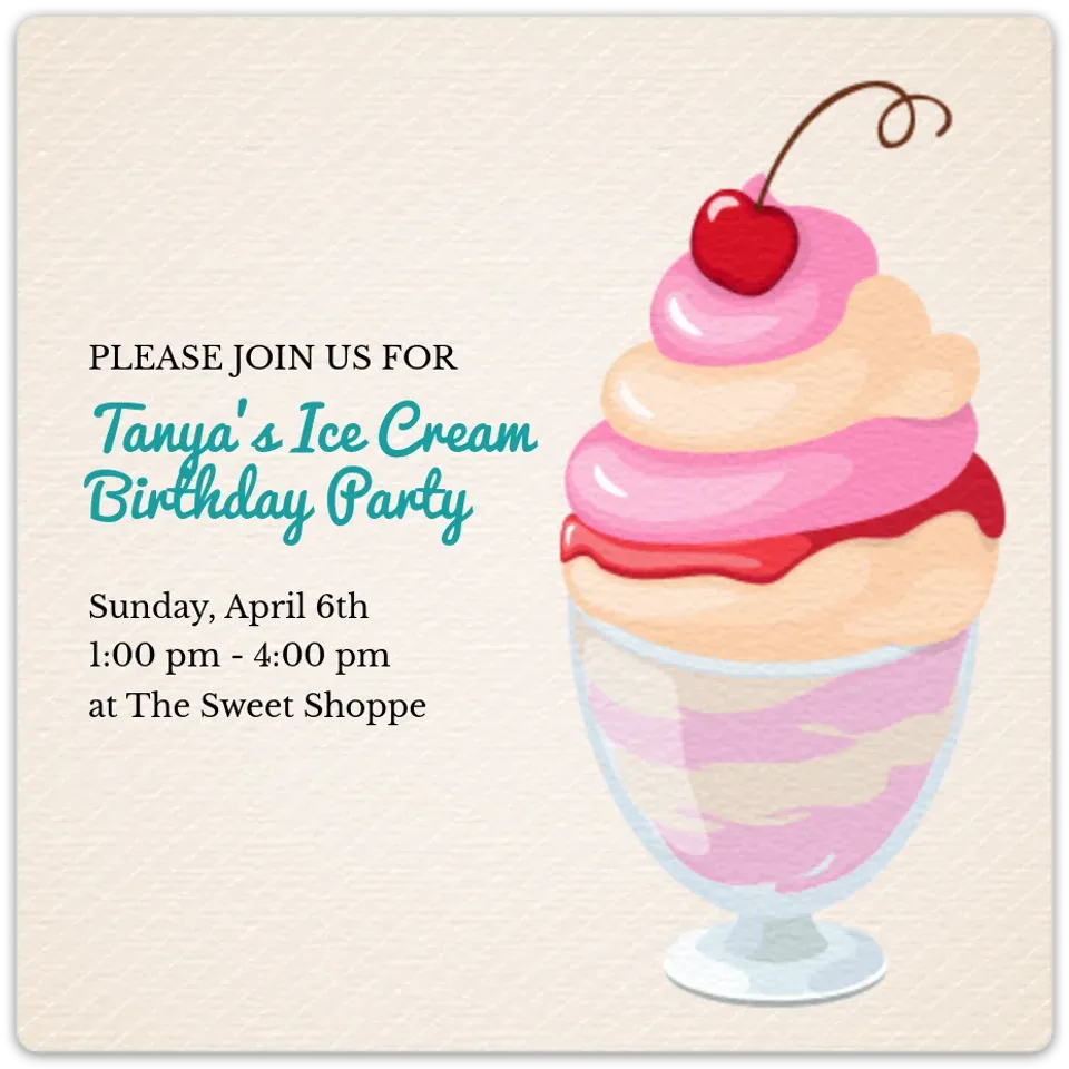 Summer Birthday Ice Cream card