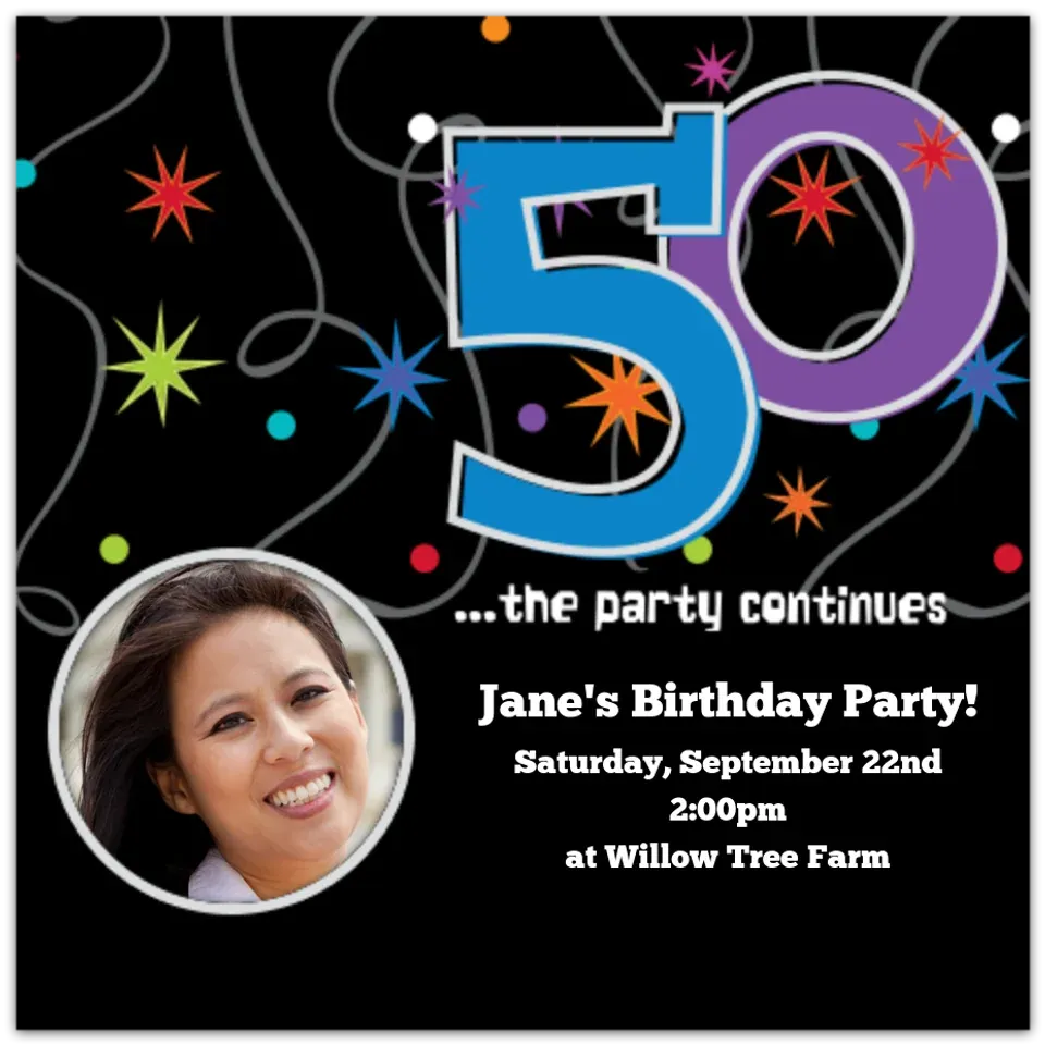 Party Continues 50 Photo card