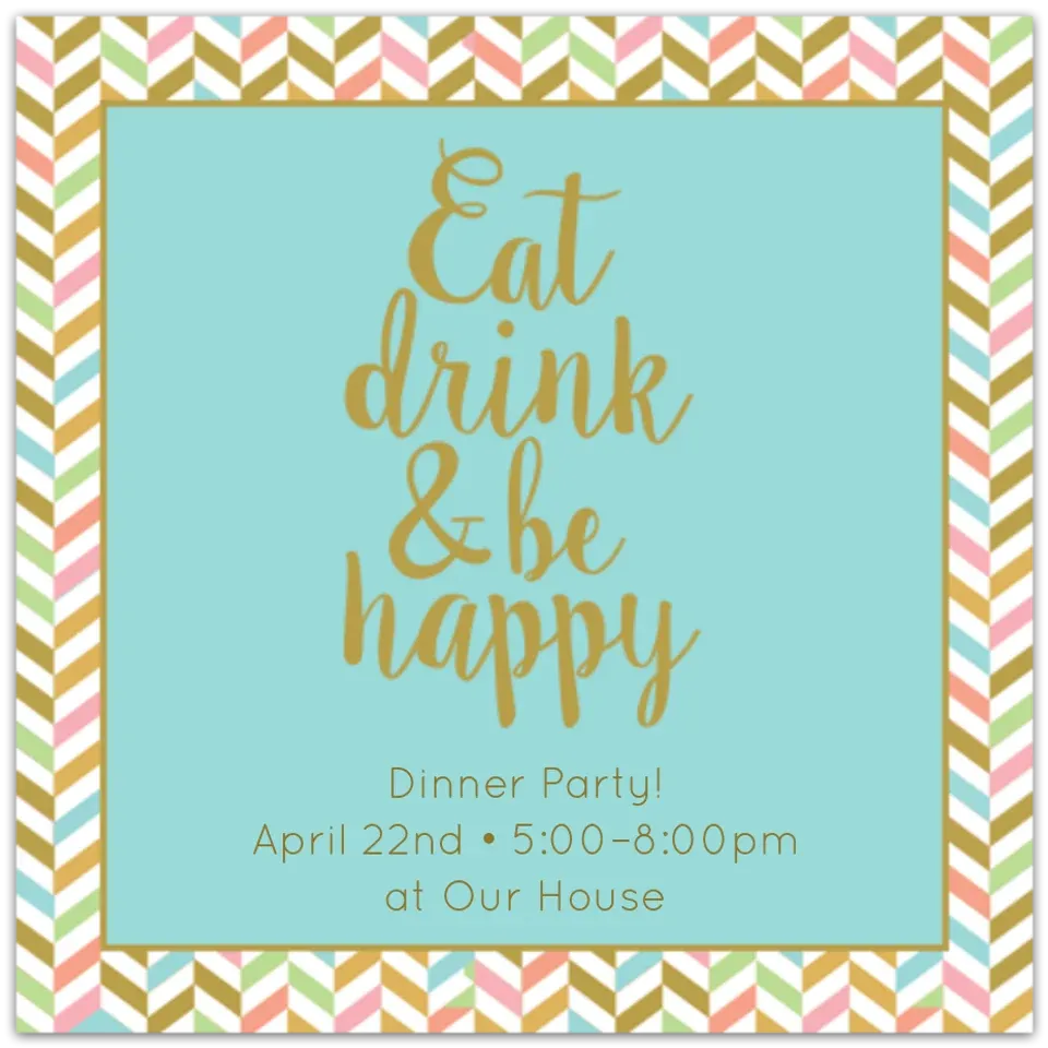 Eat Drink & Be Happy card