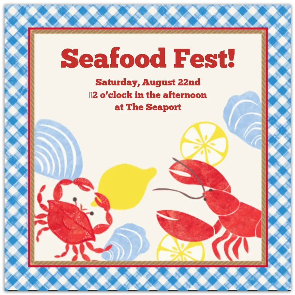 Seafood Fest card