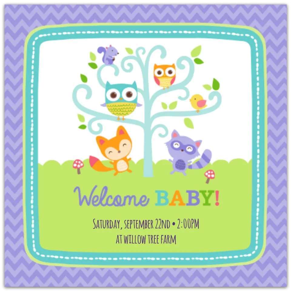 Woodland Welcome card