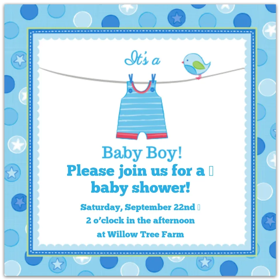 Shower with Love Boy card