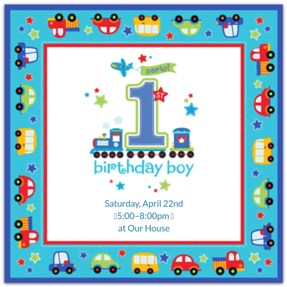 All Aboard Birthday card