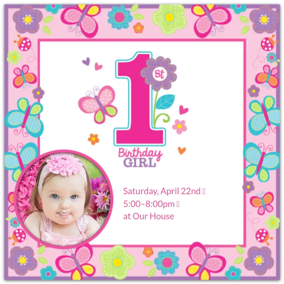 Sweet Birthday Girl Photo card