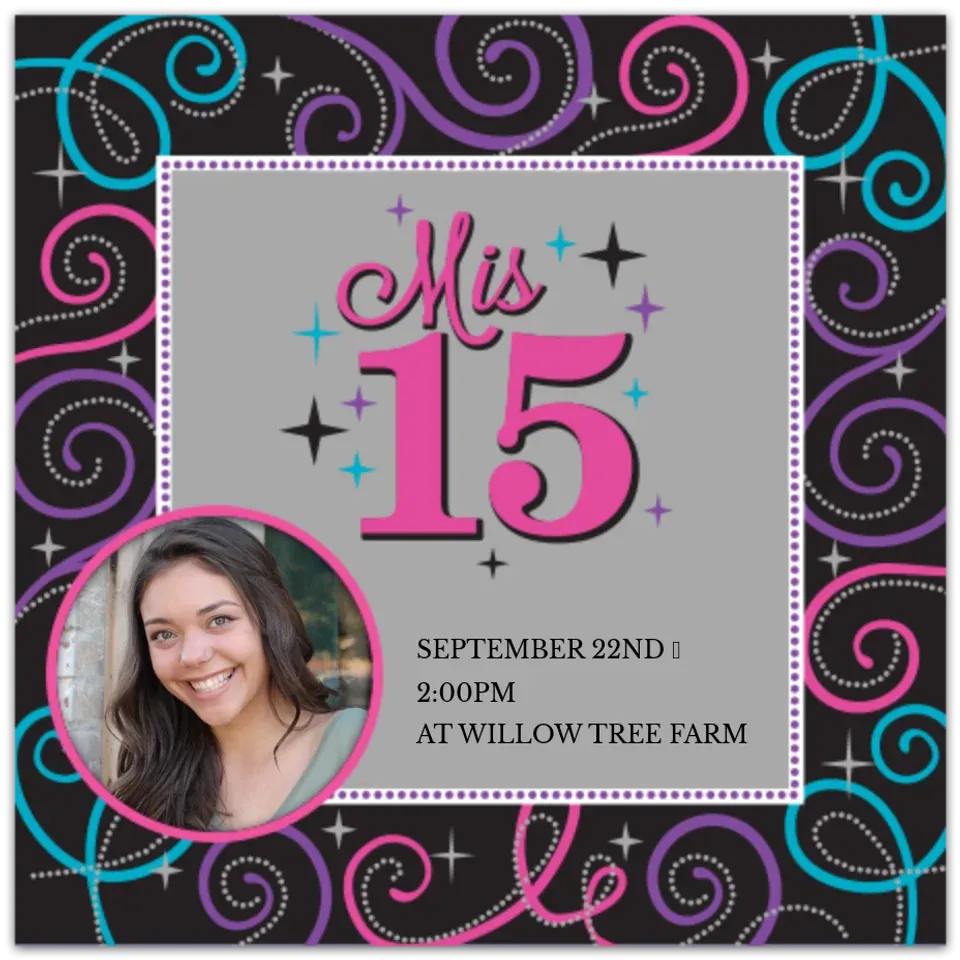 Mis Quince Photo card