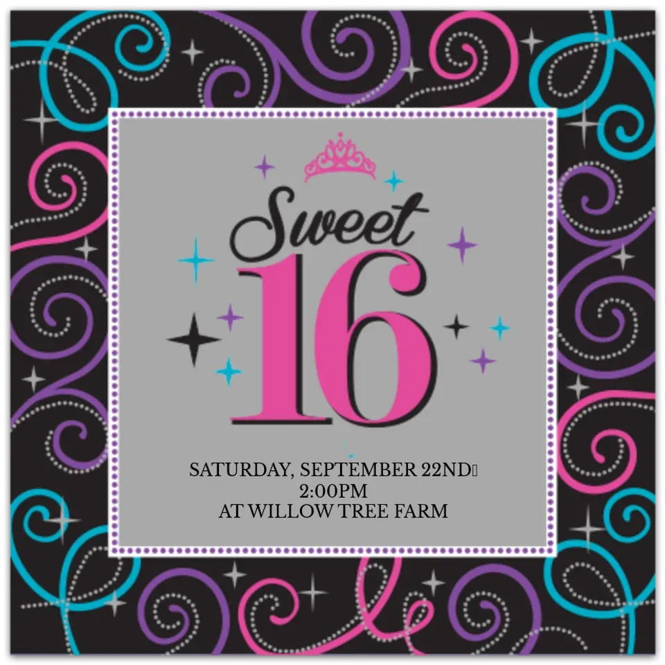 Sweet Sixteen card