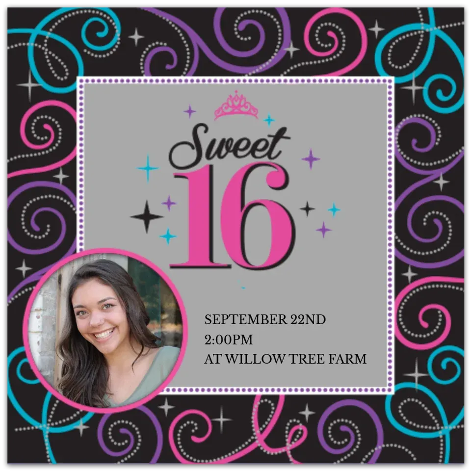 Sweet Sixteen Photo card