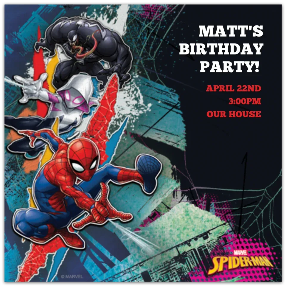 Spider-Man Group Action Pose card