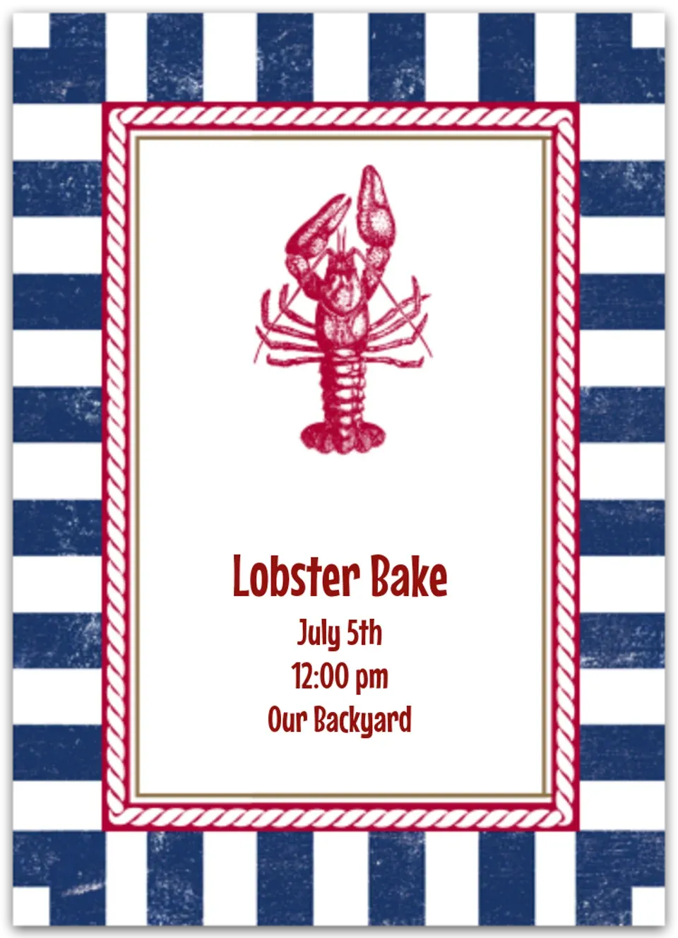 Anchors Aweigh - Lobster card