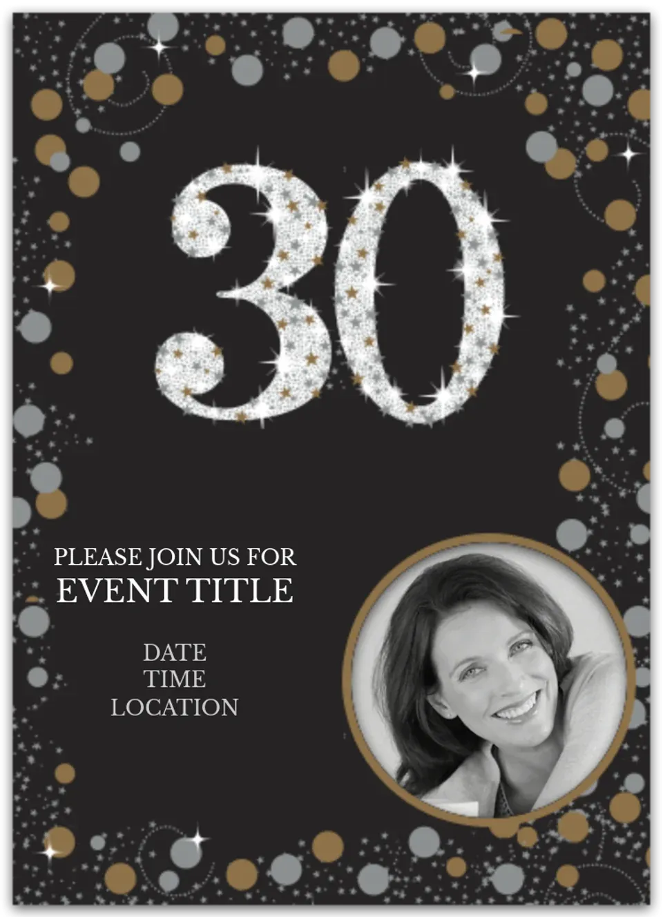 Sparkling Celebration 30 Photo card