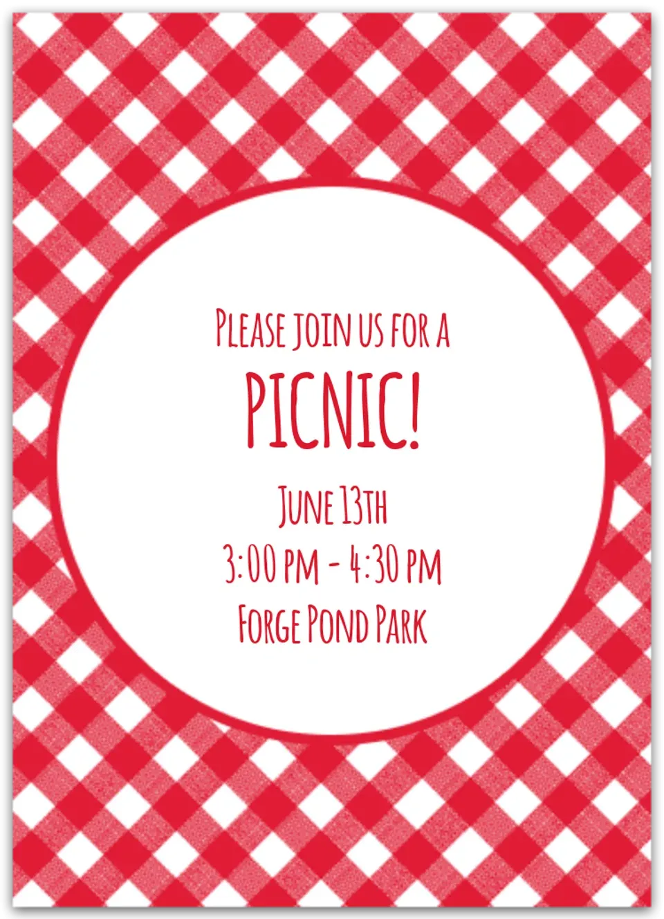 Picnic Gingham card