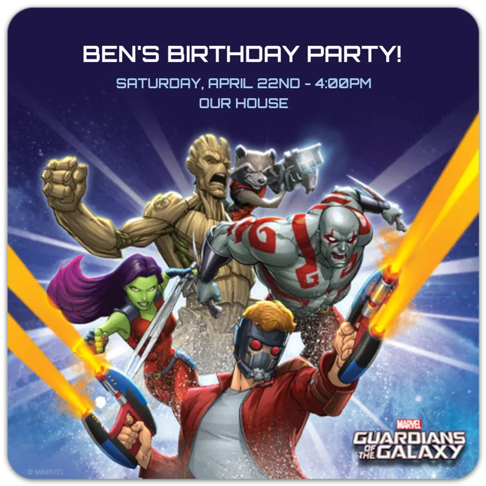 GOTG Group Action Pose card