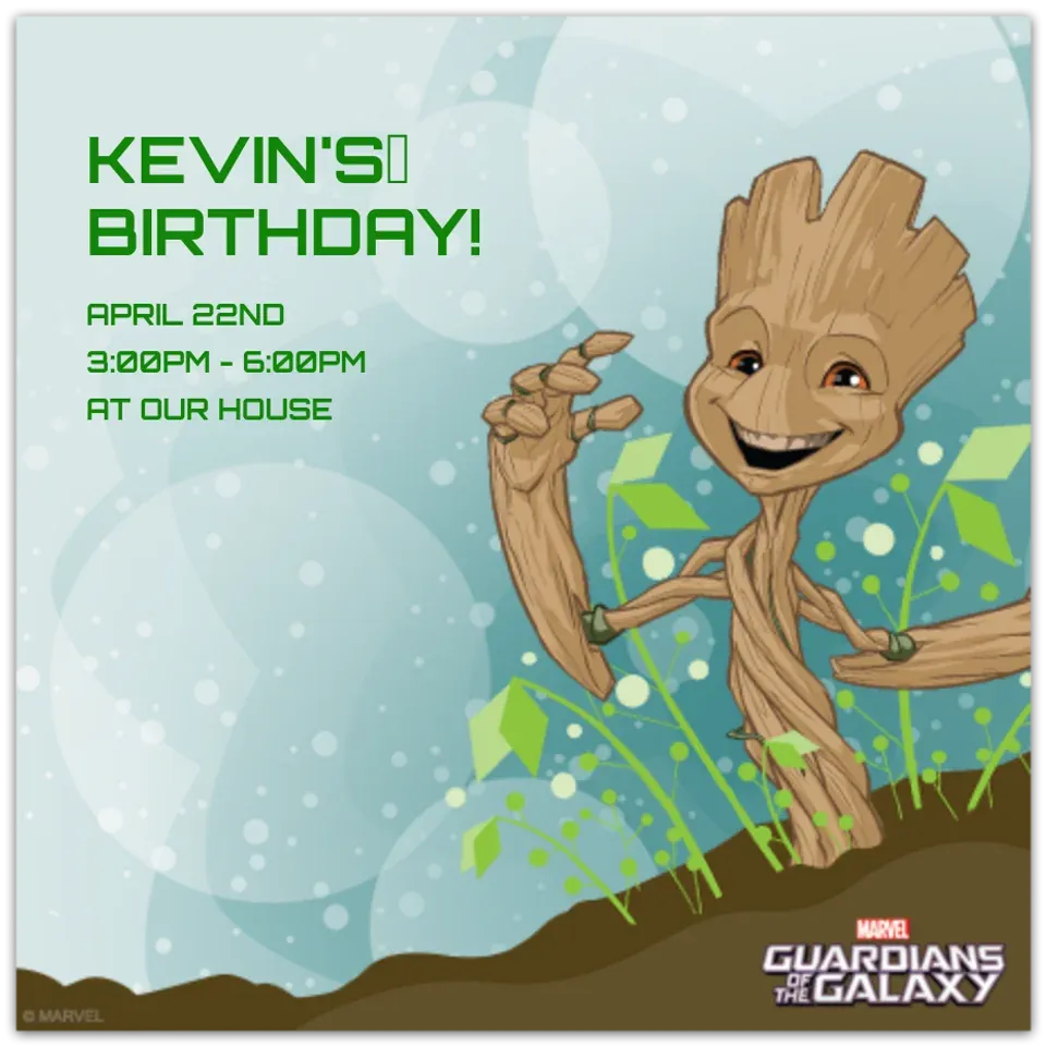 GOTG Baby Groot card